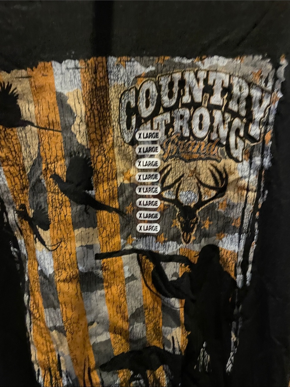 Country Strong Graphic Hunting T-Shirt - Black & Orange NWT